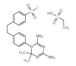 4-[2-[4-(4,6-diamino-2,2-dimethyl-1,3,5-triazin-1-yl)phenyl]ethyl]benzenesulfonyl fluoride; ethanesulfonic acid Structure