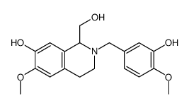 2-(3-Hydroxy-4-methoxy-benzyl)-1-hydroxymethyl-6-methoxy-1,2,3,4-tetrahydro-isoquinolin-7-ol结构式
