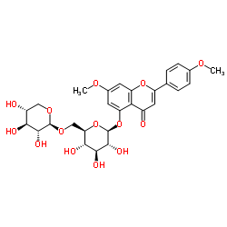 7,4'-Di-O-methylapigenin 5-O-xylosylglucoside structure