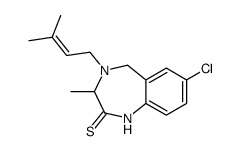 7-chloro-3-methyl-4-(3-methylbut-2-enyl)-3,5-dihydro-1H-1,4-benzodiazepine-2-thione Structure