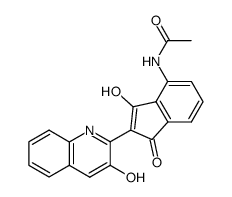 N-[3-Hydroxy-2-(3-hydroxy-quinolin-2-yl)-1-oxo-1H-inden-4-yl]-acetamide结构式