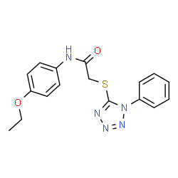 N-(4-Ethoxyphenyl)-2-[(1-phenyl-1H-tetrazol-5-yl)sulfanyl]acetamide结构式