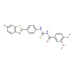 3,4-Dimethoxy-N-{[4-(6-methyl-1,3-benzothiazol-2-yl)phenyl]carbamothioyl}benzamide structure