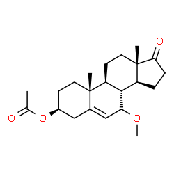 Androst-5-en-17-one, 3-(acetyloxy)-7-methoxy-, (3beta)- (9CI)结构式