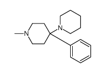 1-methyl-4-phenyl-4-piperidin-1-ylpiperidine结构式