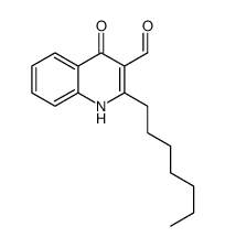 2-Heptyl-1,4-dihydro-4-oxo-3-quinolinecarboxaldehyde structure