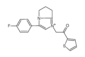 2-[3-(4-fluorophenyl)-6,7-dihydro-5H-pyrrolo[1,2-a]imidazol-1-ium-1-yl]-1-thiophen-2-ylethanone结构式