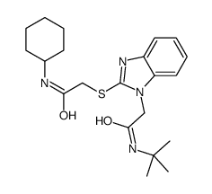 1H-Benzimidazole-1-acetamide,2-[[2-(cyclohexylamino)-2-oxoethyl]thio]-N-(1,1-dimethylethyl)-(9CI) Structure