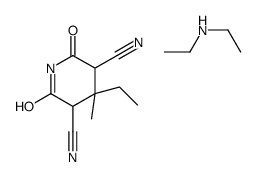N-ethylethanamine,4-ethyl-4-methyl-2,6-dioxopiperidine-3,5-dicarbonitrile结构式