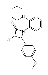 (3R,4R)-3-Chloro-4-(4-methoxy-phenyl)-1-(2-piperidin-1-yl-phenyl)-azetidin-2-one Structure