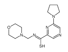 N-(morpholin-4-ylmethyl)-6-pyrrolidin-1-ylpyrazine-2-carbothioamide Structure
