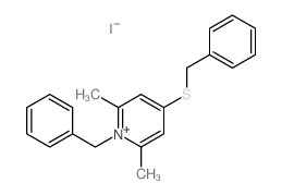 Pyridinium,2,6-dimethyl-1-(phenylmethyl)-4-[(phenylmethyl)thio]-, iodide (1:1)结构式