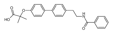 2-Methyl-2-{4-[2-benzamido-ethyl]-biphenyl-4'-oxy}-propionic acid结构式