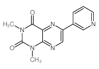 2,4(1H,3H)-Pteridinedione,1,3-dimethyl-6-(3-pyridinyl)- Structure