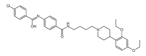 4-Chloro-N-[4-({4-[4-(2,4-diethoxyphenyl)-1-piperidinyl]butyl}car bamoyl)phenyl]benzamide Structure