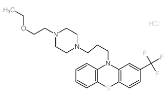 10H-Phenothiazine, 10-[3-[4-(2-ethoxyethyl)-1-piperazinyl]propyl]-2-(trifluoromethyl)-, dihydrochloride结构式