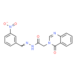 N'-{3-nitrobenzylidene}-2-(4-oxo-3(4H)-quinazolinyl)acetohydrazide structure