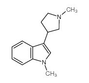 1H-Indole,1-methyl-3-(1-methyl-3-pyrrolidinyl)-(9CI) structure