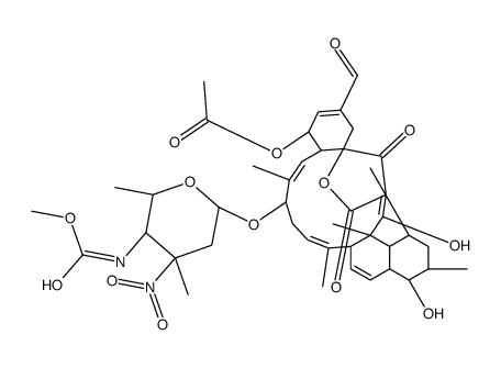 Tetronolide, 10-O-(4-(acetylamino)-2,3,4,6-tetradeoxy-3-C-methyl-3-nit rohexopyranosyl)-, 13-acetate结构式