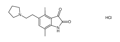 5-(N-pyrrolidino-2-ethyl)-4,7-dimethylisatin hydrochloride结构式