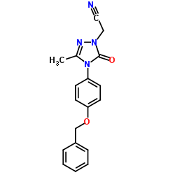 {4-[4-(Benzyloxy)phenyl]-3-methyl-5-oxo-4,5-dihydro-1H-1,2,4-triazol-1-yl}acetonitrile结构式