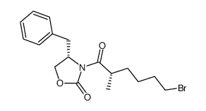 (4S)-3-[(2S)-6-bromo-2-methylhexanoyl]-4-(phenylmethyl)-1,3-oxazolidin-2-one结构式