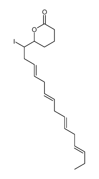 6-(1-iodopentadeca-3,6,9,12-tetraenyl)oxan-2-one Structure