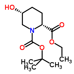 1-tert-butyl 2-ethyl (2R,5R)-5-hydroxypiperidine-1,2-dicarboxylate Structure