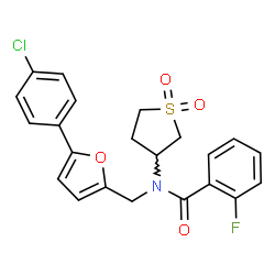 N-{[5-(4-chlorophenyl)-2-furyl]methyl}-N-(1,1-dioxidotetrahydro-3-thienyl)-2-fluorobenzamide结构式