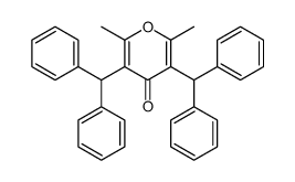 3,5-dibenzhydryl-2,6-dimethylpyran-4-one结构式