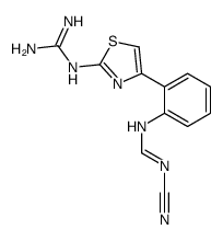 N-cyano-N'-[2-[2-(diaminomethylideneamino)-1,3-thiazol-4-yl]phenyl]methanimidamide Structure