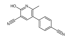 3-Pyridinecarbonitrile, 5-(4-cyanophenyl)-1,2-dihydro-6-methyl-2-oxo-结构式