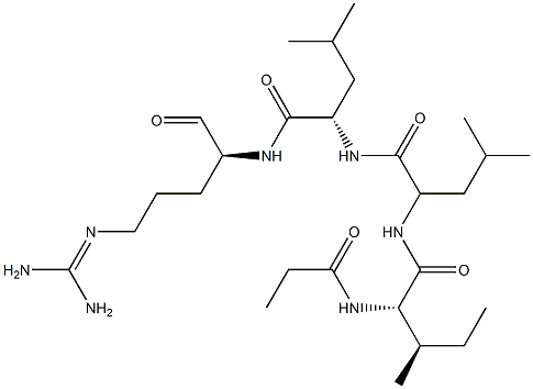 (-)-2-[(Propionyl-L-aIle-L-Leu-L-Leu-)amino]-5-guanidinovaleraldehyde结构式