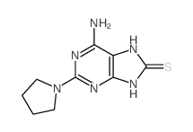6-amino-2-pyrrolidin-1-yl-7,9-dihydropurine-8-thione结构式