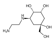 (1S,2R,4R,6R)-6-(2-Amino-ethylamino)-4-hydroxymethyl-cyclohexane-1,2,4-triol结构式