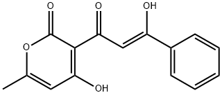 4-Hydroxy-3-[(Z)-3-hydroxy-1-oxo-3-phenyl-2-propenyl]-6-methyl-2H-pyran-2-one结构式