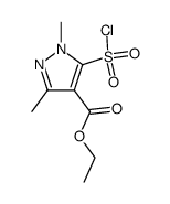 ethyl 5-chlorosulfonyl-1,3-dimethylpyrazole-4-carboxylate结构式