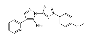 1H-Pyrazol-5-amine, 1-[4-(4-methoxyphenyl)-2-thiazolyl]-4-(2-pyridinyl)结构式