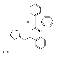 (1-phenyl-2-pyrrolidin-1-ium-1-ylethyl) 2-hydroxy-2,2-diphenylacetate,chloride结构式