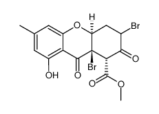 6,8a-dibromo-5a,5,6,7,8,8a-hexahydro-1-hydroxy-8-methoxycarbonyl-3-methyl-7-oxoxanthone Structure