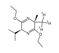 (3S,6R)-2,5-Diethoxy-3,6-dihydro-3-isopropyl-6-methyl-6-(D3)methylpyrazin结构式