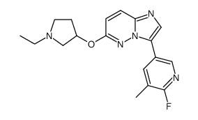 6-(1-ethyl-pyrrolidin-3-yloxy)-3-(6-fluoro-5-methyl-pyridin-3-yl)-imidazo[1,2-b]pyridazine结构式