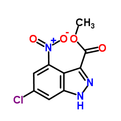 Methyl 6-chloro-4-nitro-1H-indazole-3-carboxylate结构式