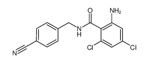 2-amino-4,6-dichloro-N-(4-cyano-benzyl)-benzamide结构式