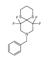 9-benzyl-7,7,11,11-tetrafluoro-1,5-dithia-9-azaspiro[5.5]undecane结构式