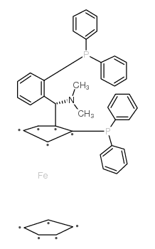 (2S)-1-[(R)-α-(二甲基氨基)-2-(二苯基膦基)苄基]-2-二苯基膦基二茂铁结构式