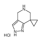 spiro[1,4,5,6-tetrahydropyrazolo[4,3-c]pyridine-7,1'-cyclopropane],hydrochloride结构式