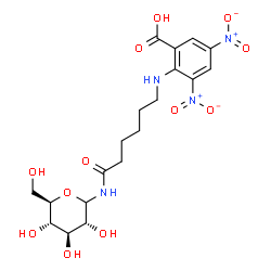 N-(6-(2-carboxy-4,6-dinitrophenylamino)hexanoyl)glucopyranosylamine Structure