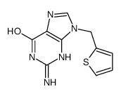 2-amino-9-(thiophen-2-ylmethyl)-3H-purin-6-one结构式