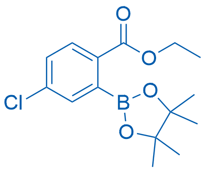 Ethyl 4-chloro-2-(4,4,5,5-tetramethyl-1,3,2-dioxaborolan-2-yl)benzoate Structure